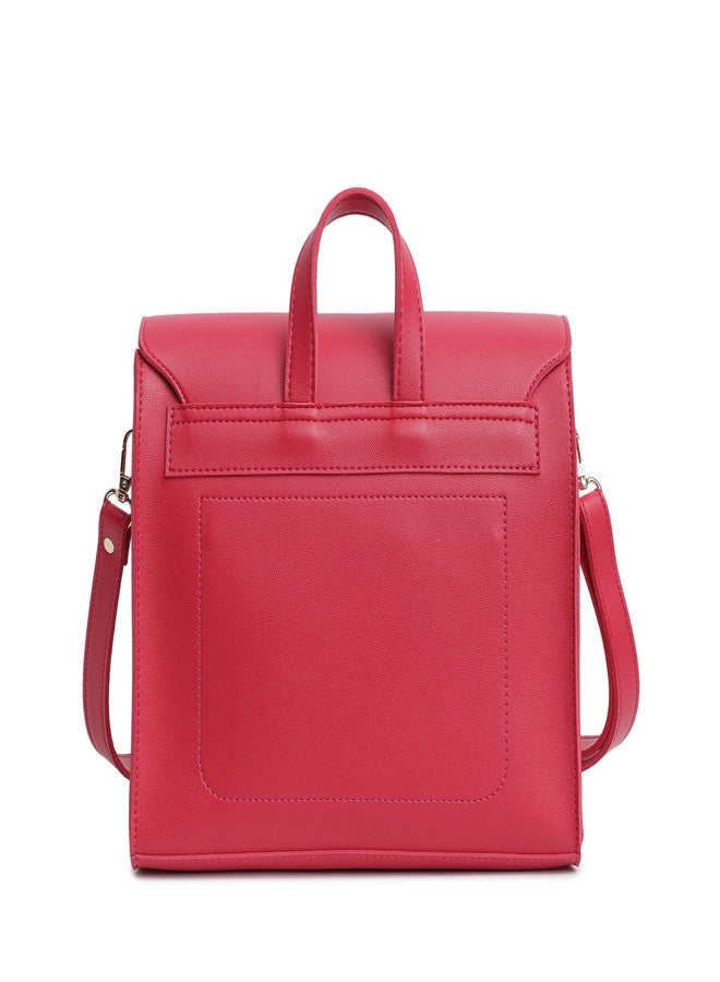 Fastrack College Satchel Bag for Women | Stylish Bag for Girls, Ladies, Women | Everyday Satchel for College, Work Made of Faux Leather (Pink Flash) - Image 3