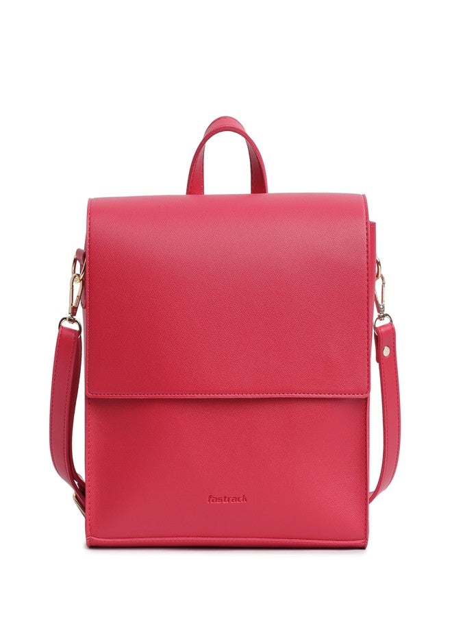Fastrack College Satchel Bag for Women | Stylish Bag for Girls, Ladies, Women | Everyday Satchel for College, Work Made of Faux Leather (Pink Flash) - Image 1