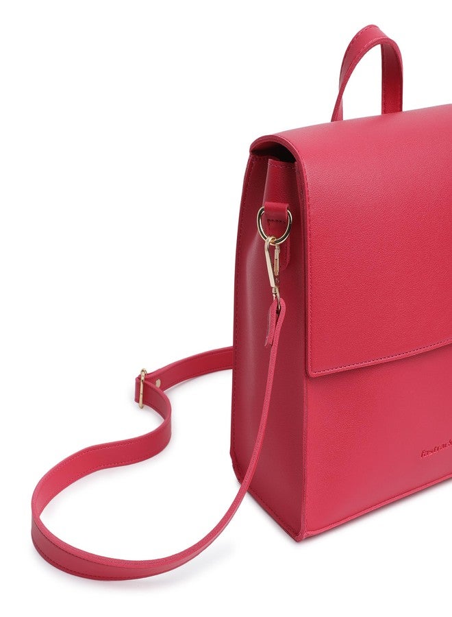 Fastrack College Satchel Bag for Women | Stylish Bag for Girls, Ladies, Women | Everyday Satchel for College, Work Made of Faux Leather (Pink Flash) - Image 4