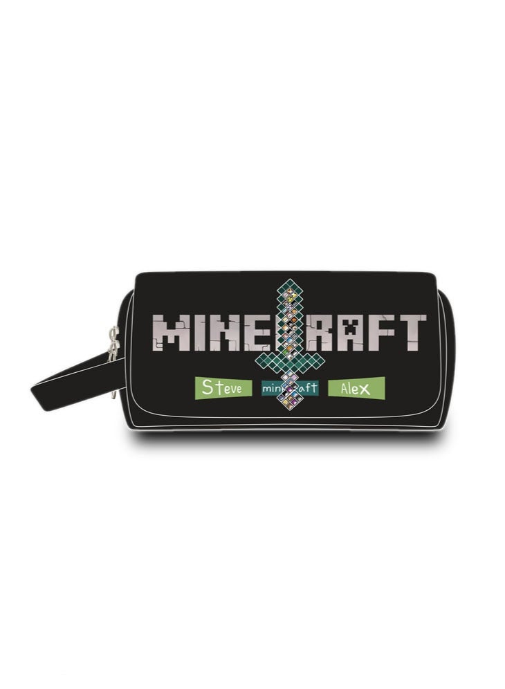 ماين كرافت الطرفية مقلمة طلاب المدارس الثانوية الفتيان والفتيات متعددة الوظائف سعة كبيرة القرطاسية مقلمة - Image 1