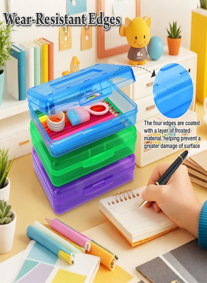 Nuozme Plastic Translucent Pencil Box,Pencil Cases with Snap-Tight Lid for Pens, Pencils, School Supplies,Office Supplies, 1 Pack, Standard Size - Image 3