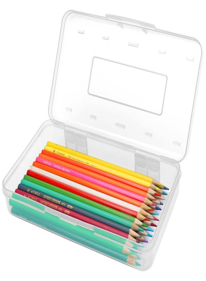 Nuozme Plastic Translucent Pencil Box,Pencil Cases with Snap-Tight Lid for Pens, Pencils, School Supplies,Office Supplies, 1 Pack, Standard Size - Image 1