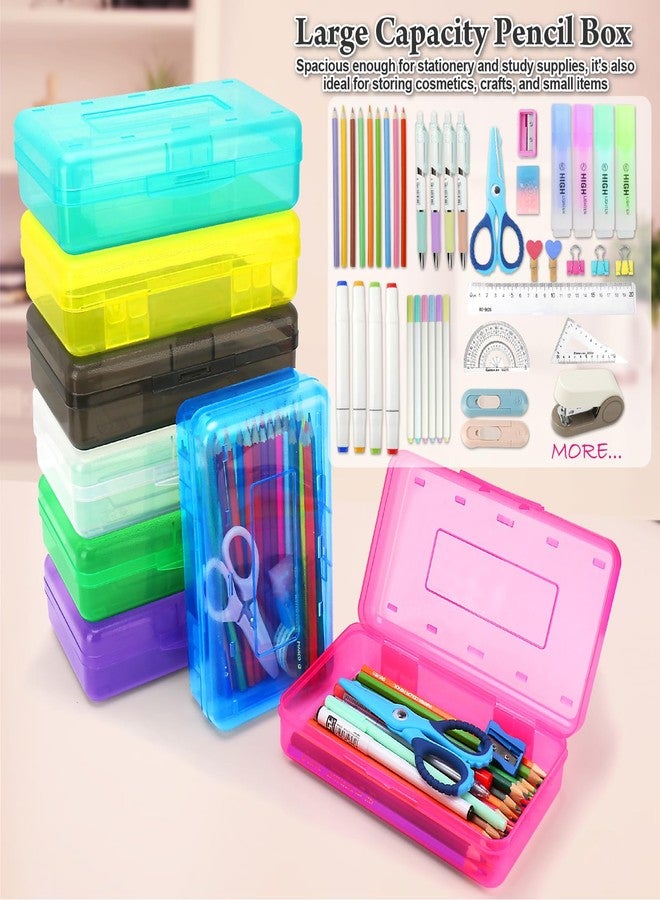 Nuozme Plastic Translucent Pencil Box,Pencil Cases with Snap-Tight Lid for Pens, Pencils, School Supplies,Office Supplies, 1 Pack, Standard Size - Image 5