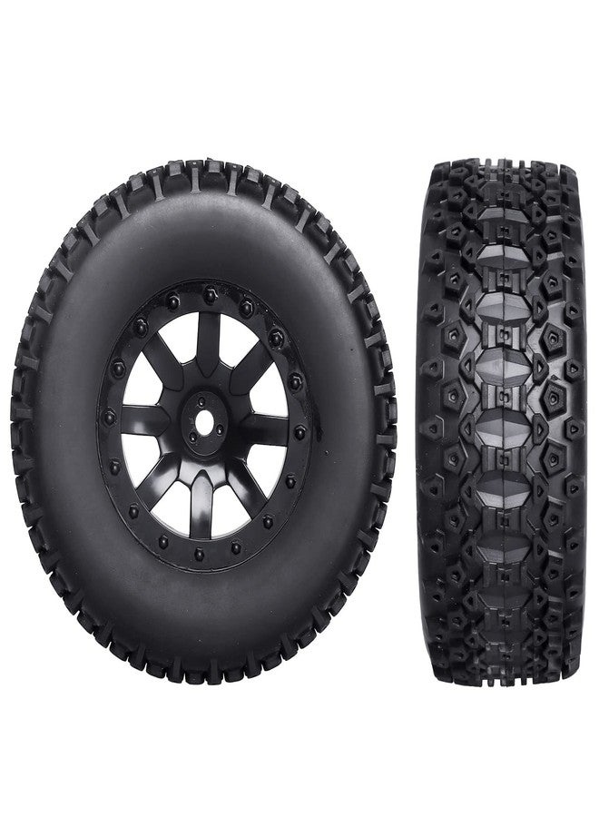 Hobbyfire RC Short Course Truck Tires 1/10 Scale Pre-glued RC Wheel Rim and Tires Set 12mm Hex with Foam Inserts for Traxxas Slash 2WD 4X4 Losi 22S 2WD SCT VKAR 10SC SC Mounted (OD 4.33 Inch (110mm)) - Image 4