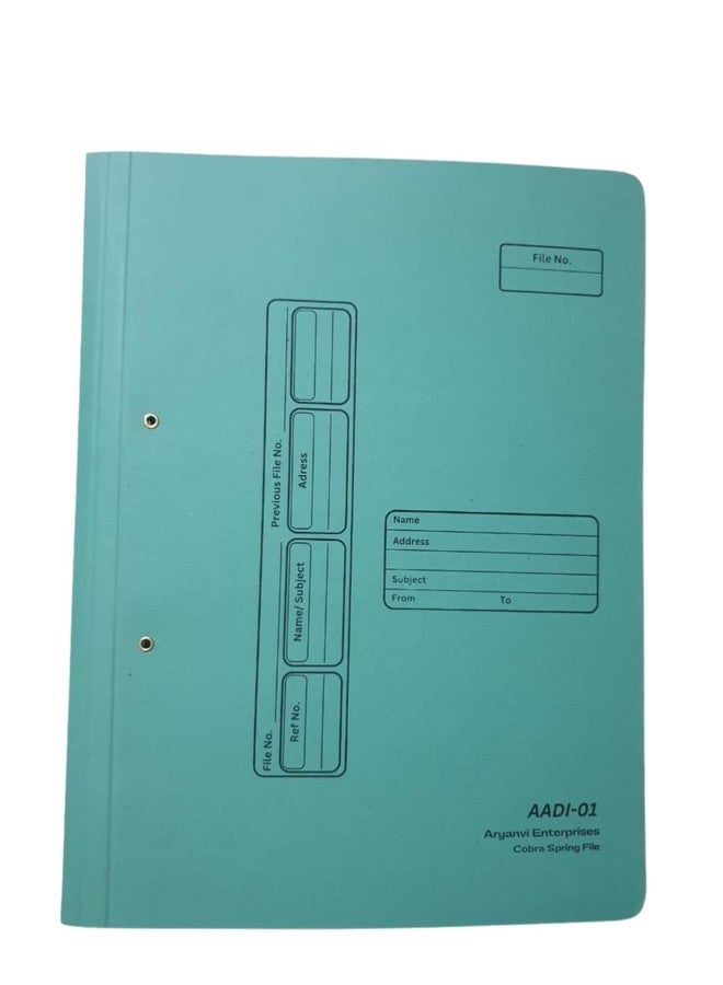 Aryanvi Cobra Spring File, A4 Size Document Storage, Pink and Sea Green, 350 GSM Board with Label Space, Pack of 24 (Green) - Image 1