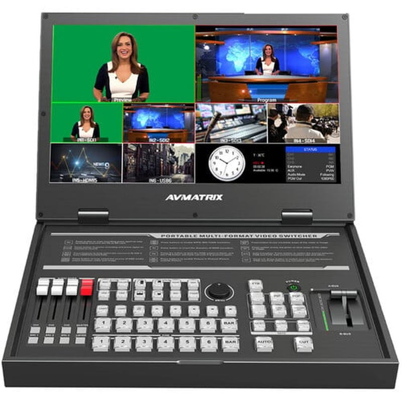 AVMATRIX PVS0615U Portable 6-Channel Switcher with USB Streaming & 15.6" Display - Image 1