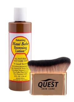 Maui Babe Amazing Maui Babe Browning Lotion 8 ounce - Maui Babe Tanning Lotion with Body Tanning Brush - Maui Tanning Lotion  - Image 1