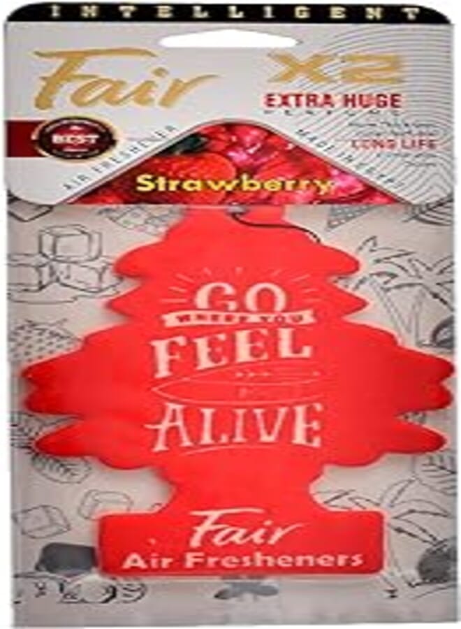 Fair ND080 Hanging Car Air Freshner, Strawberry Scent With Perfect Design, Premium And Eco-Friendly Material - Multi Colour