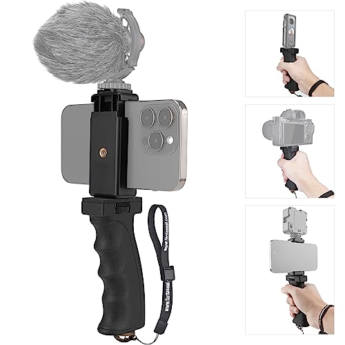 Fantaseal Universal Ergonomic Anti-Fall Mobile Phone Smartphone Handle Stabilizer Mount Rig Portable Selfie Stick Tripod Handheld Vlogging Monopod for 60-85mm Wide iPhone Samsung Android - Image 1