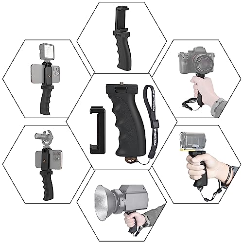 Fantaseal Universal Ergonomic Anti-Fall Mobile Phone Smartphone Handle Stabilizer Mount Rig Portable Selfie Stick Tripod Handheld Vlogging Monopod for 60-85mm Wide iPhone Samsung Android - Image 3