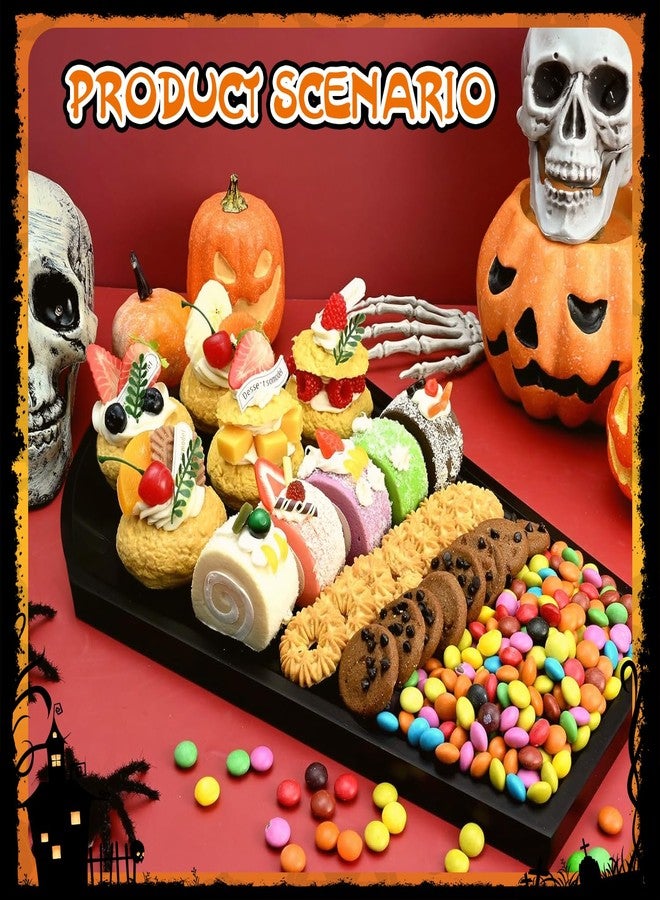 NAYODEUS Halloween Coffin Feature Board, Party Table Center Decoration, Gothic Coffin Tray and Carved Skeleton - Coffin Banquet Plate Engraved Skeleton, Essential Halloween Party Decoration Accessories. - Image 3