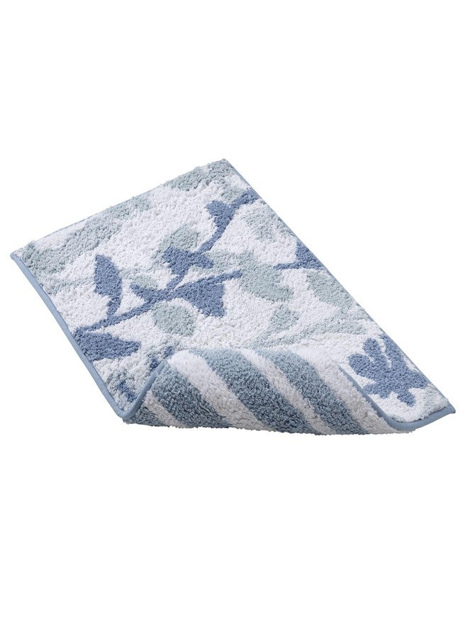 IZOD - Bath Mat, Cotton Bath Rug, Floral Bathroom Decor, Dorm Room Essentials (Mystic Blue, 20" x 30") - Image 4