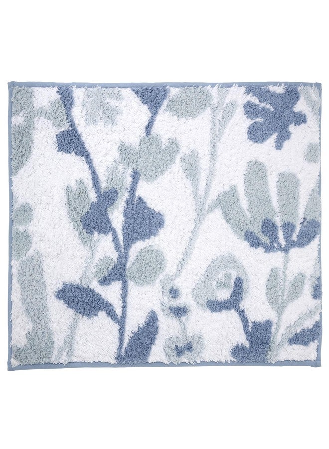 IZOD - Bath Mat, Cotton Bath Rug, Floral Bathroom Decor, Dorm Room Essentials (Mystic Blue, 20" x 30") - Image 2