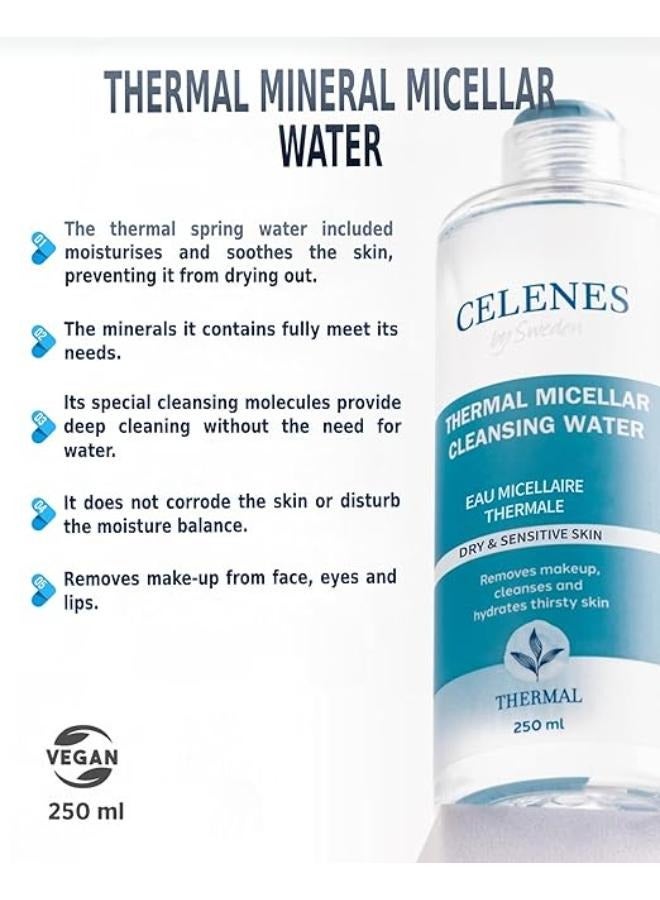 Celenes by Sweden 2 pieces of Celenis by Sweden Micellar Cleansing Water for dry and sensitive skin 250 ml  - Image 5
