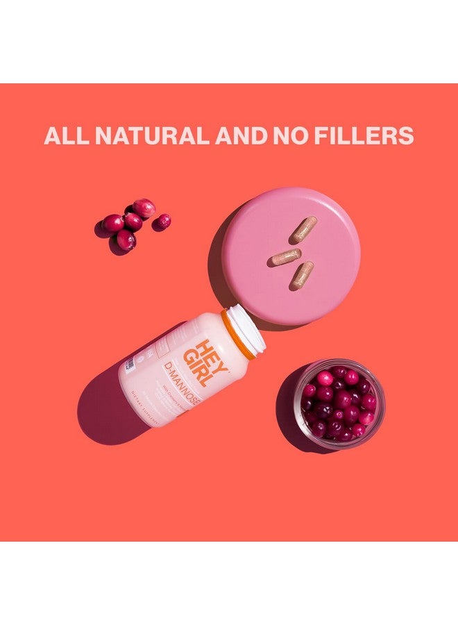 HEY GIRL NUTRITION D Mannose Capsules - Fast-Acting UTI Supplement - Cleanse & Flush Impurities - with Natural D-Mannose Powder, Cranberry, Hibiscus & Dandelion - Alternative to Cranberry for Women, 60 Capsules - Image 3