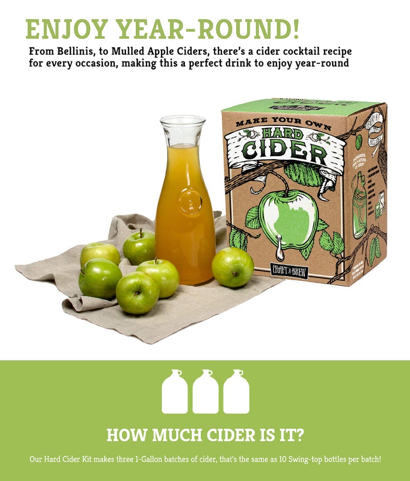 Craft A Brew - Hard Cider Kit - Beer Making Kit - Make Your Own Craft Beer - Complete Equipment and Supplies - Starter Home Brewing Kit - 1 Gallon - Image 2