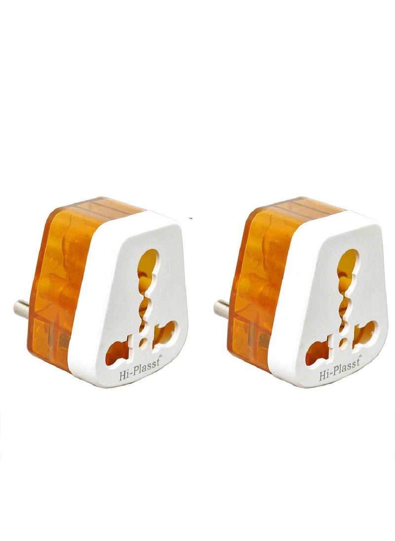 HI PLASST PINS N PLUGS HiPlasst 2pcs 6amp to 16amp Socket Big Size Converter Plug Pack of 2 for Regular Home Socket for Indian International Plugs 15amp  - Image 1