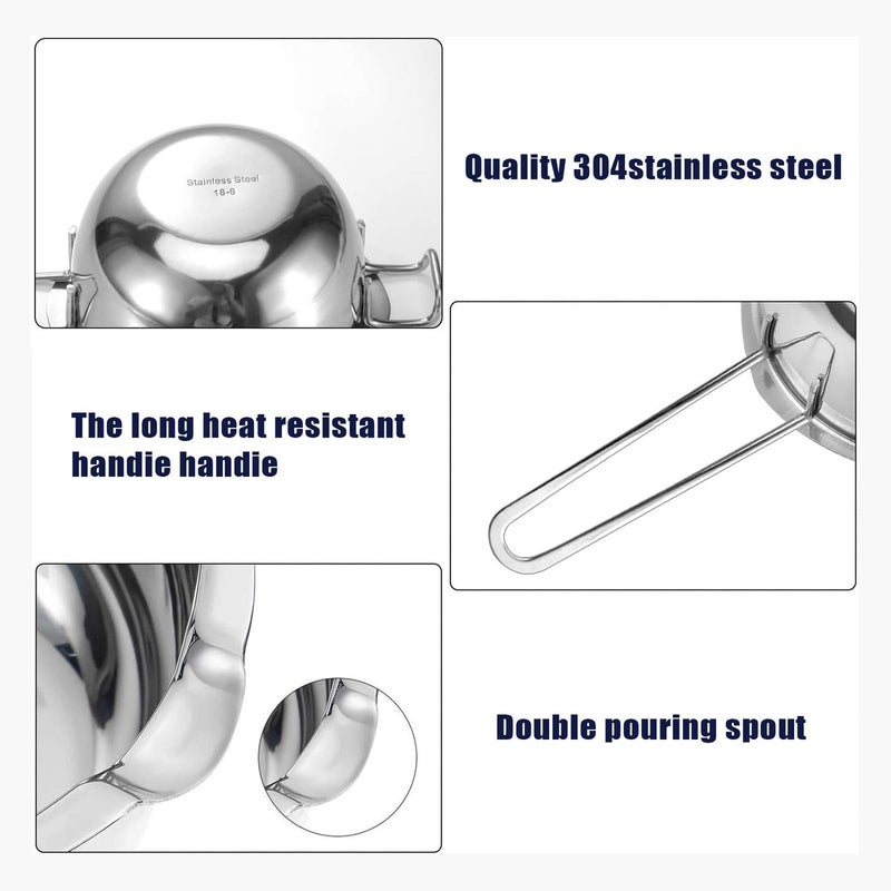 Sysmie 1000ML Double Boiler Pot Set Stainless Steel Melting Pot For Chocolate, Candle and Candy Making (34oz) - Image 3