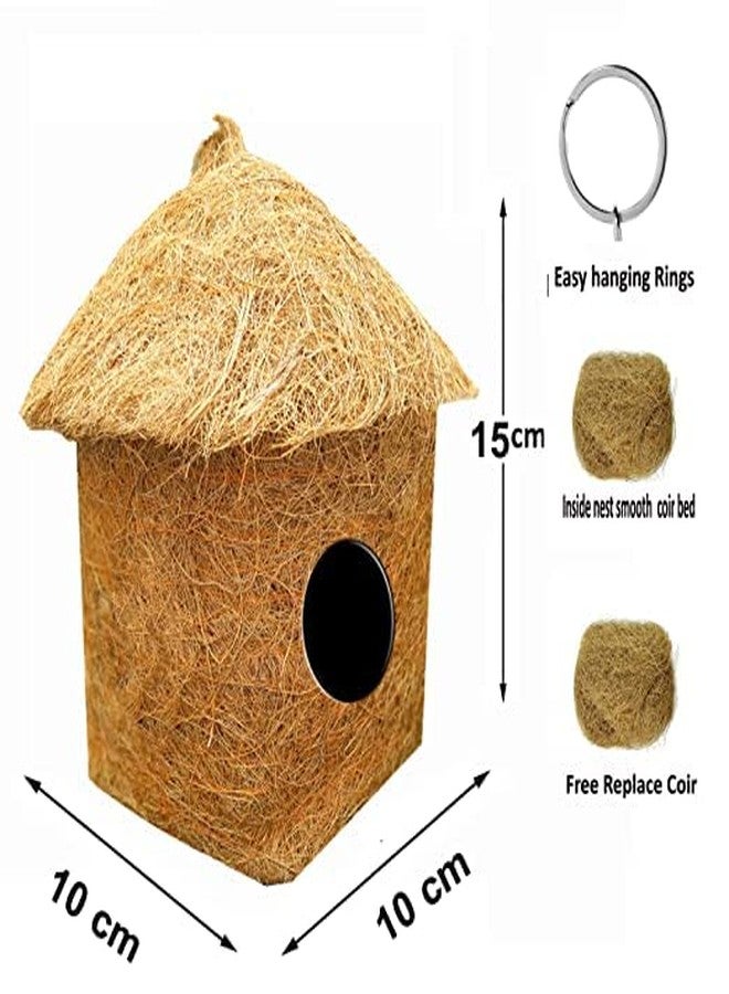 LIVEONCE Safest Organic Bird Nest Classic Hut Bird House Purely Handmade Nest for All Small Birds - (Small) - Image 3