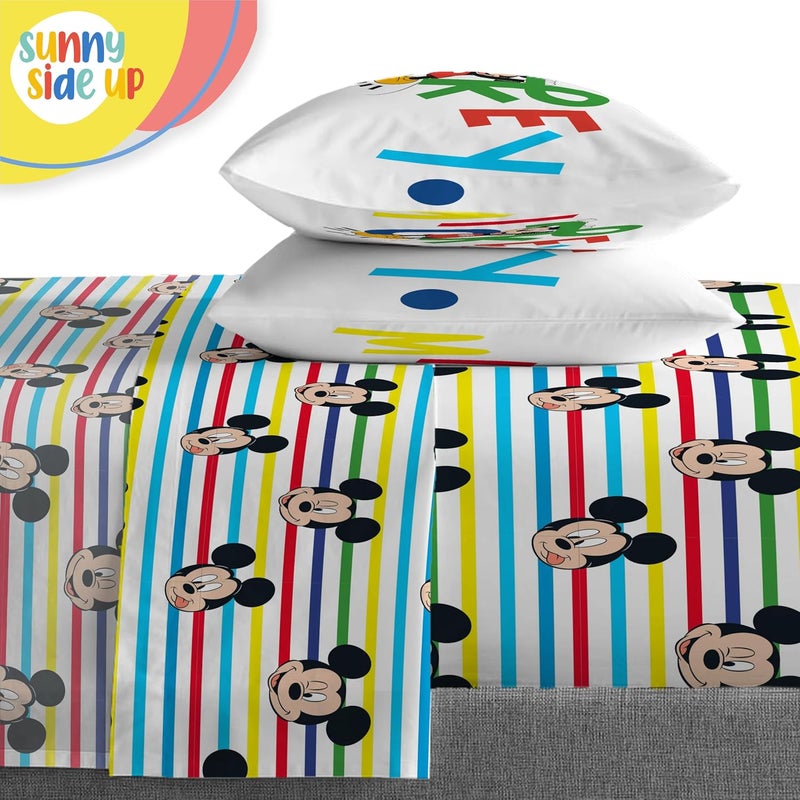 Sunny Side Up Disney Mickey Mouse Full Comforter Set - 7 Piece Kids Bedding Includes Comforter, Sheets & Pillow Cover - Super Soft Microfiber Bed Set - Image 5