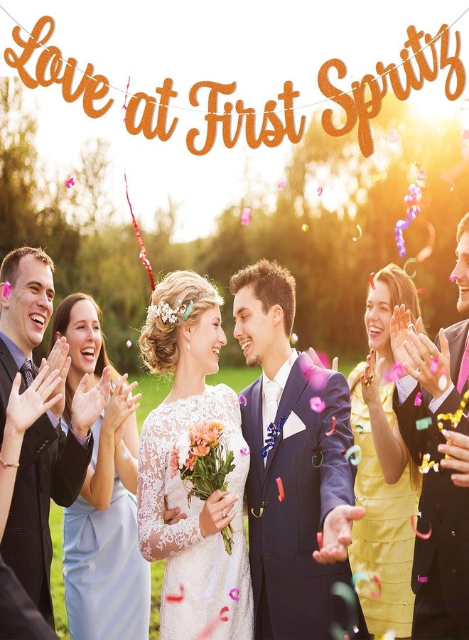 Ramciyo Love at First Spritz Banner, Aperol Spritz Bridal Shower Party Decorations, Love At First Spritz Decorations, Orange Girls Bridal Brunch Couple Shower Bachelorette Party Decor - Image 3