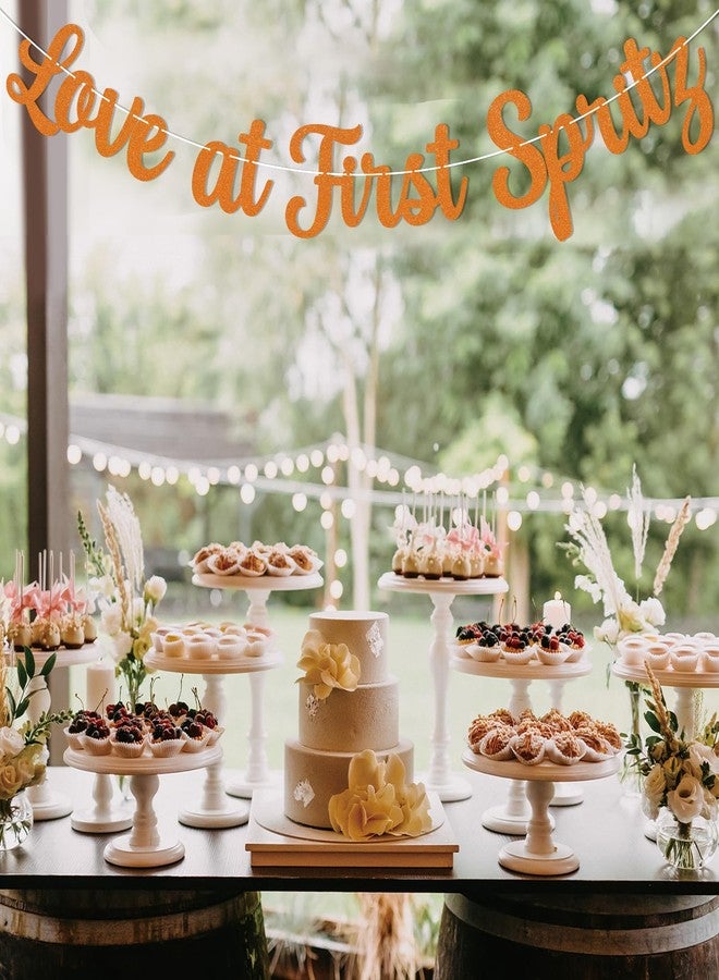 Ramciyo Love at First Spritz Banner, Aperol Spritz Bridal Shower Party Decorations, Love At First Spritz Decorations, Orange Girls Bridal Brunch Couple Shower Bachelorette Party Decor - Image 2