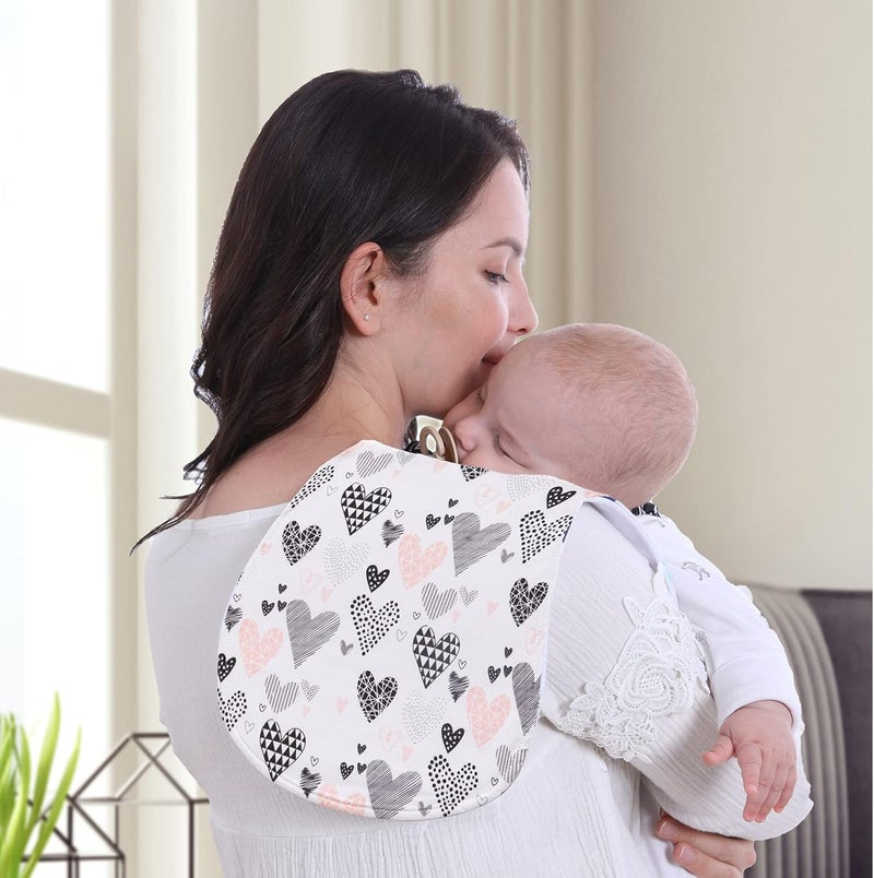 Little tots Burp Cloths 100% Cotton Baby Burp Set, Absorbent & Soft Burping Cloth Newborn Towel for Newborns & Babies Boys & Girls Unisex 5 Pack (Full of Love) - Image 5