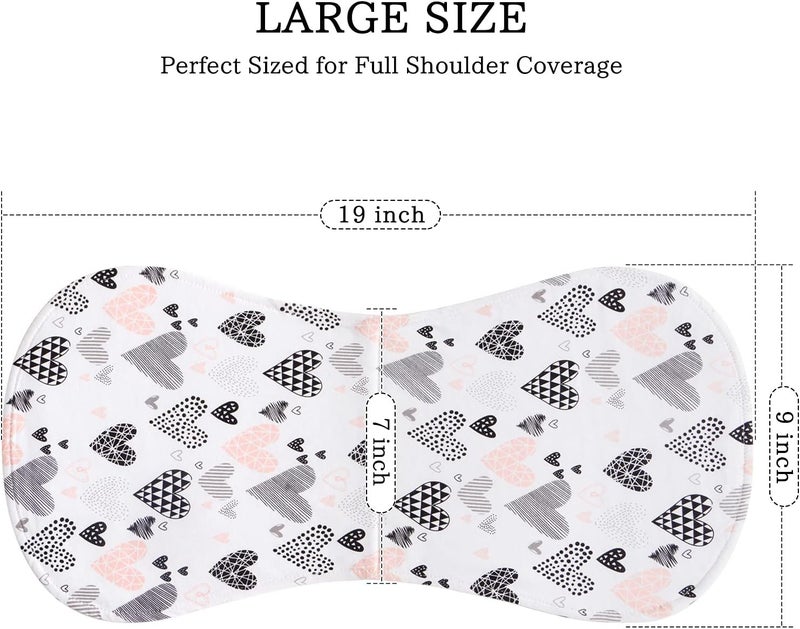 Little tots Burp Cloths 100% Cotton Baby Burp Set, Absorbent & Soft Burping Cloth Newborn Towel for Newborns & Babies Boys & Girls Unisex 5 Pack (Full of Love) - Image 3