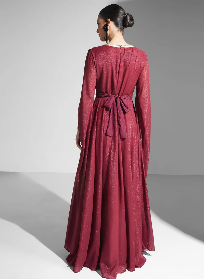 hayas closet Embroidered Maxi Dress