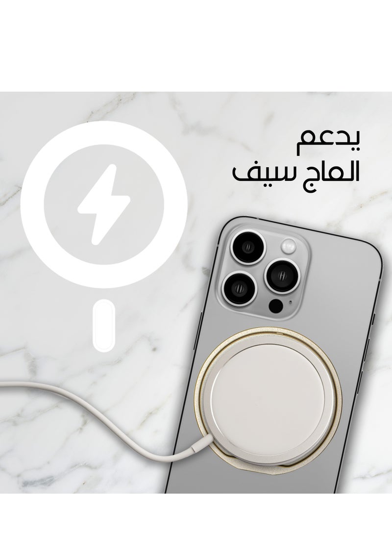 ماس مسكة ليمبر ستاند ماج سيف + يدعم الشحن اللاسلكي+ ستاند من ماس أصفر - Image 2