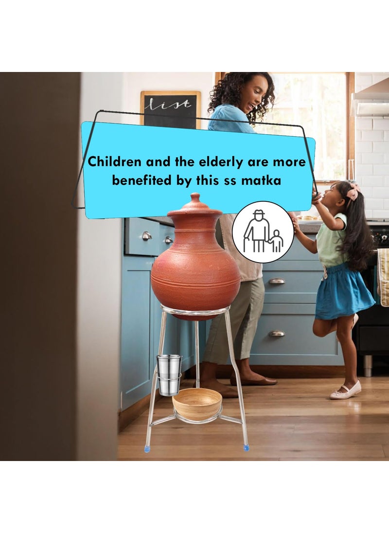 A to Z Hub A to Z Hub GTMultiPurpose Water Matka Pot Jar Holder With Glass water leakage Holder Facility Water Dispenser Stand Kitchen Water Pot Storage rack Large Matka  - Image 2
