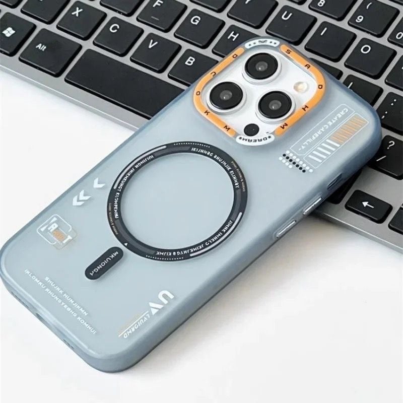 UK Apple iPhone 13 Compatible Matte Magsafe Feature Camera Protection Frame Metal Key Case  - Image 1