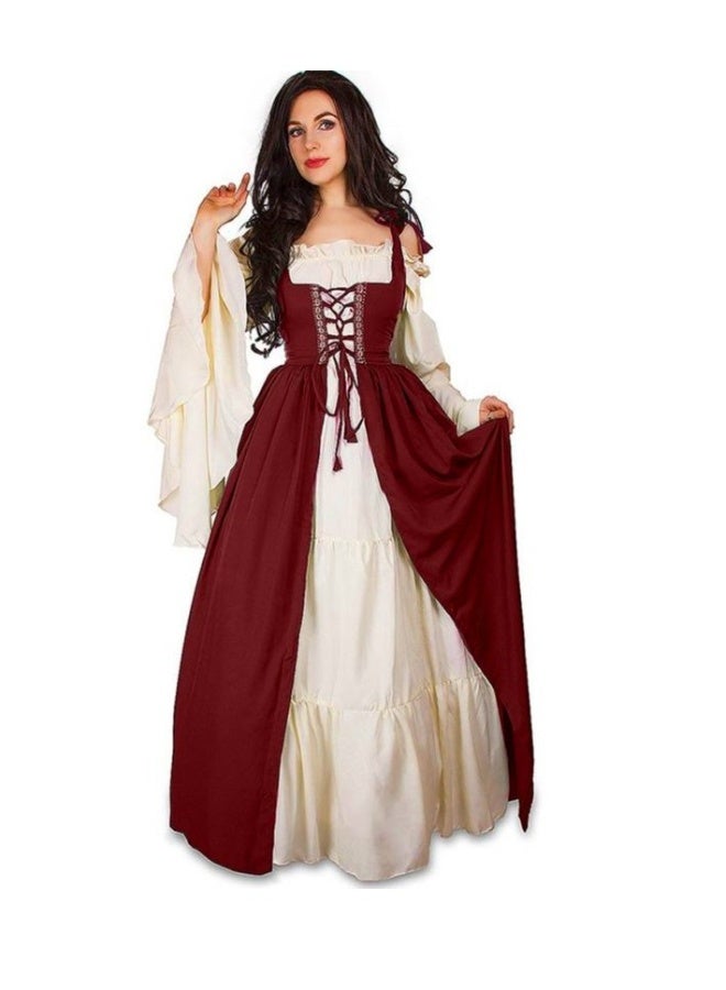 Beauenty Vintage robe dress with belted waist court medieval dress - Image 1