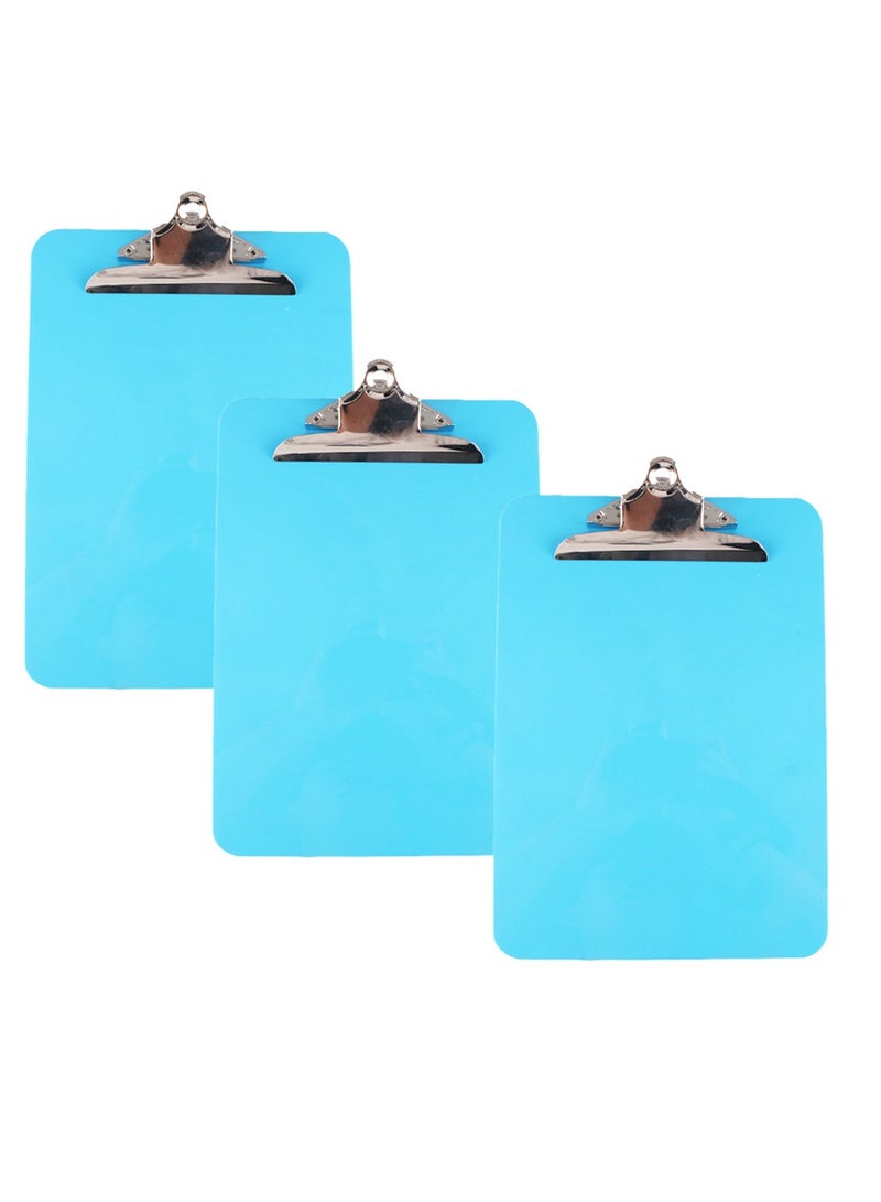 SYOSI Plastic Clipboards, Multi Pack Clipboard Blue Strong Holds 100 Sheets, Acrylic Clipboards Big Clip Board Clips 12.5 x 9 Inch 3 Pcs - Image 1