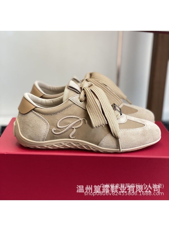 Top Version  Autumn New Genuine Leather Casual Sneakers, Fashionable Sports Shoes, Breathable German Training Shoes, Versatile Casual Shoes