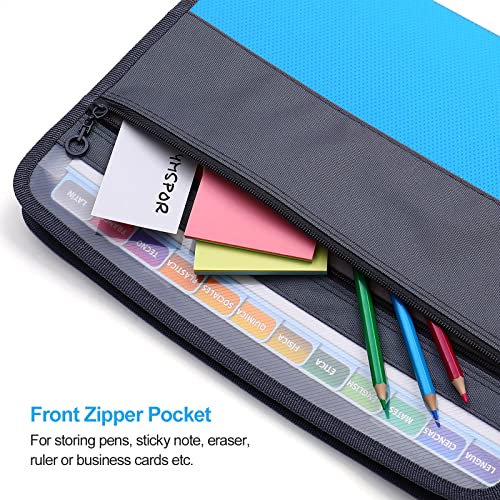 MEGREZ A4 Paper File Folder with 13 Pockets, Accordion File Folder with Zipper File Folder Organizer for Office, Waterproof Expanding File Folder with Tabs, Pink & Blue(2 Packs) - Image 5