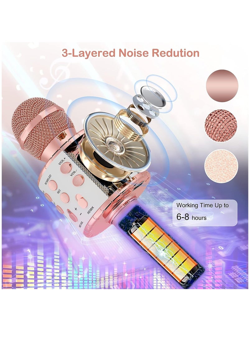 ELTRAZONE Kids Karaoke Microphone Upgrade Bluetooth Wireless Karaoke Microphones for Girls Boys Adults Singing Speaker Mic - Image 4