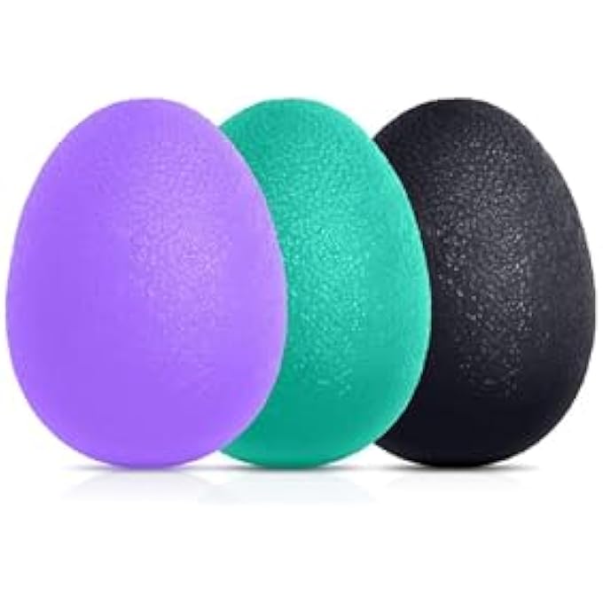 X spring 3 PCS Hand Stress Balls, Ergonomic Grip Strengthener with Soft Elastic Material, Stress Relief Toy for Carpal Tunnel, Hand Therapy, Office Workers and Students, Portable Anxiety Relief Soluti - Image 1