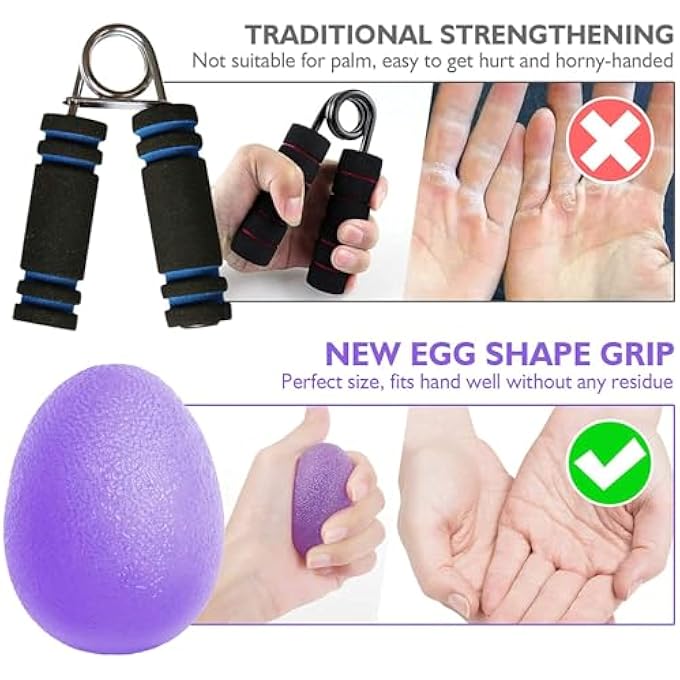 X spring 3 PCS Hand Stress Balls, Ergonomic Grip Strengthener with Soft Elastic Material, Stress Relief Toy for Carpal Tunnel, Hand Therapy, Office Workers and Students, Portable Anxiety Relief Soluti - Image 2