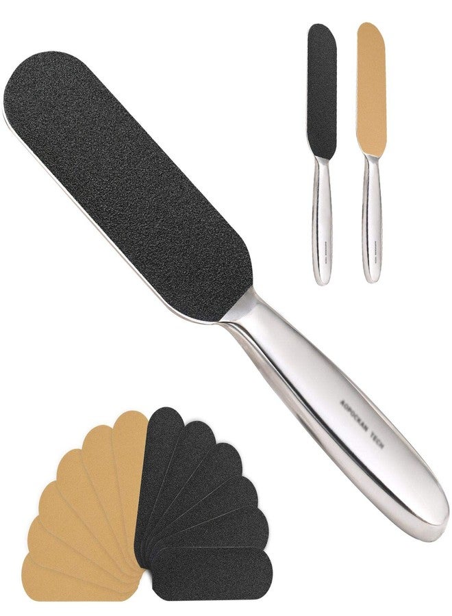 AOPOCKAN TECH Professional Pedicure Foot File,Coarse/Fine Double Side and Reusable Stainless Steel Cracked Skin Corns Callus Remover Feet Rasp - Image 1