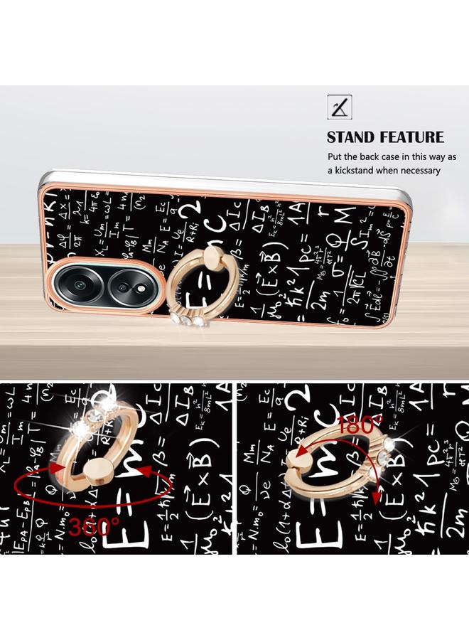 اس-توب جراب لهاتف OPPO A58 4G مطلي بالكهرباء من الجانبين مع حامل حلقي - Image 3