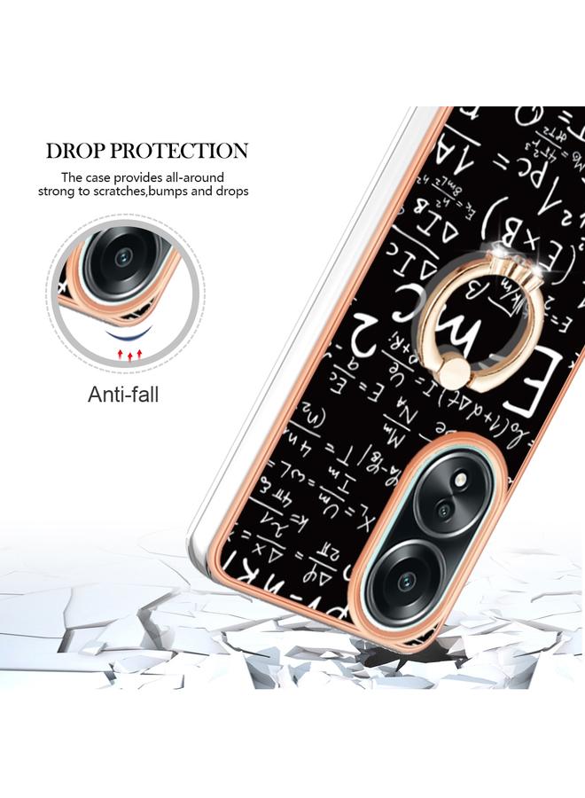 اس-توب جراب لهاتف OPPO A58 4G مطلي بالكهرباء من الجانبين مع حامل حلقي - Image 4