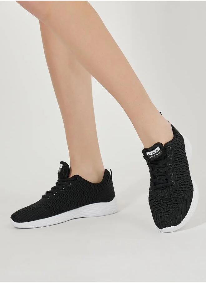 Styli Lace Up Comfort Woven Sneakers