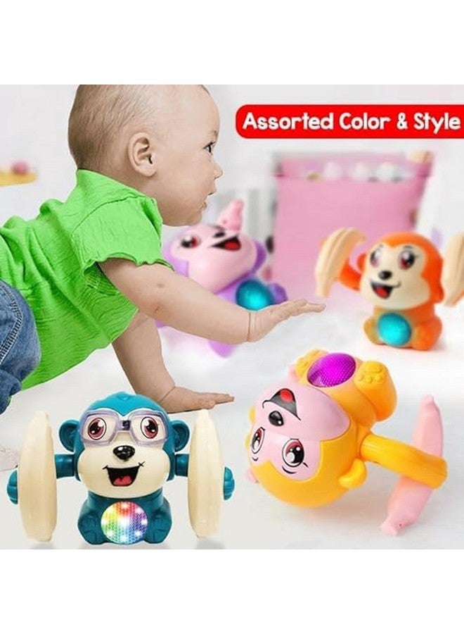 GENZ Dancing Monkey Musical Toy for Kids Baby Spinning Rolling Doll Tumble Toy with Voice Control Musical Light and Sound Effects with Sensor (Multicolor) - Image 1
