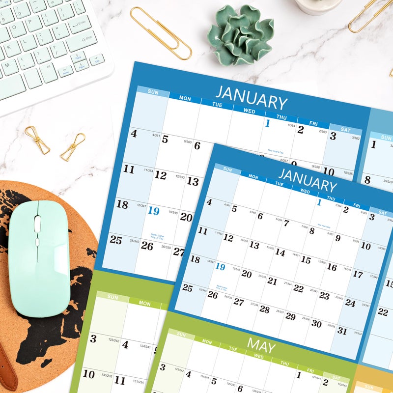 Artfan 2026 Dry Erase Calendar - Dry Erase Wall Calendar 2026, Yearly Wall Calendar, Jan. 2026 - Dec. 2026, 34.6" x 22.9", Wet & Dry Erase Laminated, Vertical/Horizontal, Reversible - Colorful - Image 2