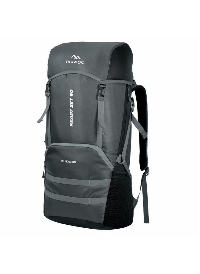 TRAWOC GLIDE 50 ltrs Rucksack Bag for Men & Women Travel Backpack for for Trekking & Hiking, LHK001, Black - Image 1