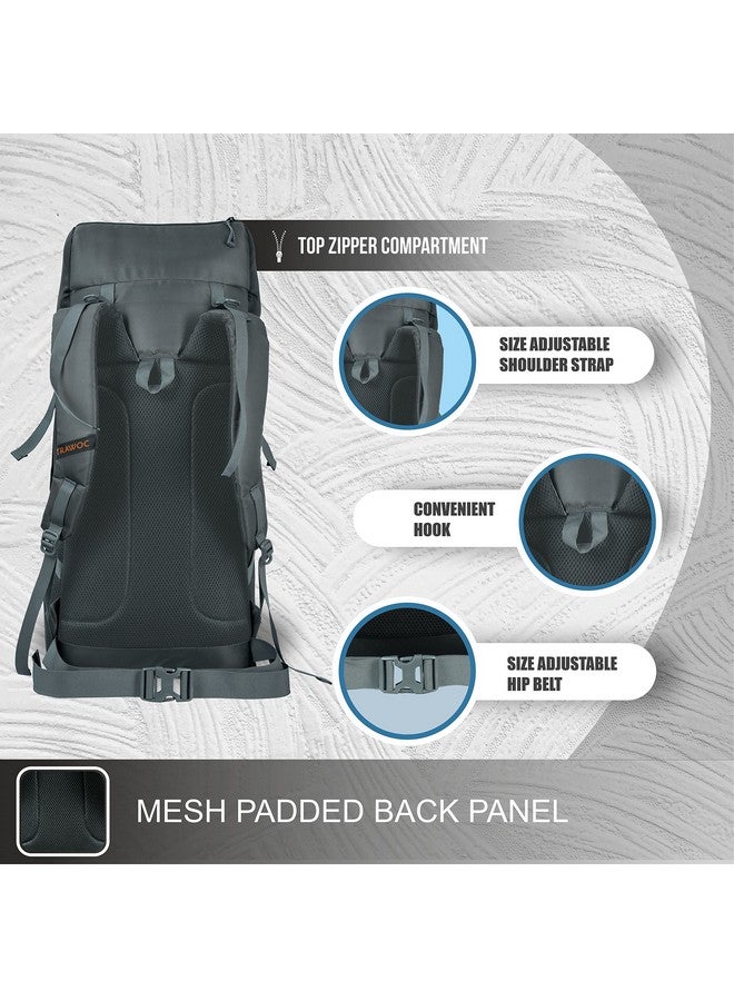 TRAWOC GLIDE 50 ltrs Rucksack Bag for Men & Women Travel Backpack for for Trekking & Hiking, LHK001, Black - Image 5