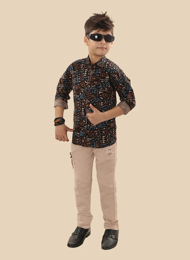 Ts Trends Ts Trends Printed Buttoned Shirt and Pant Set