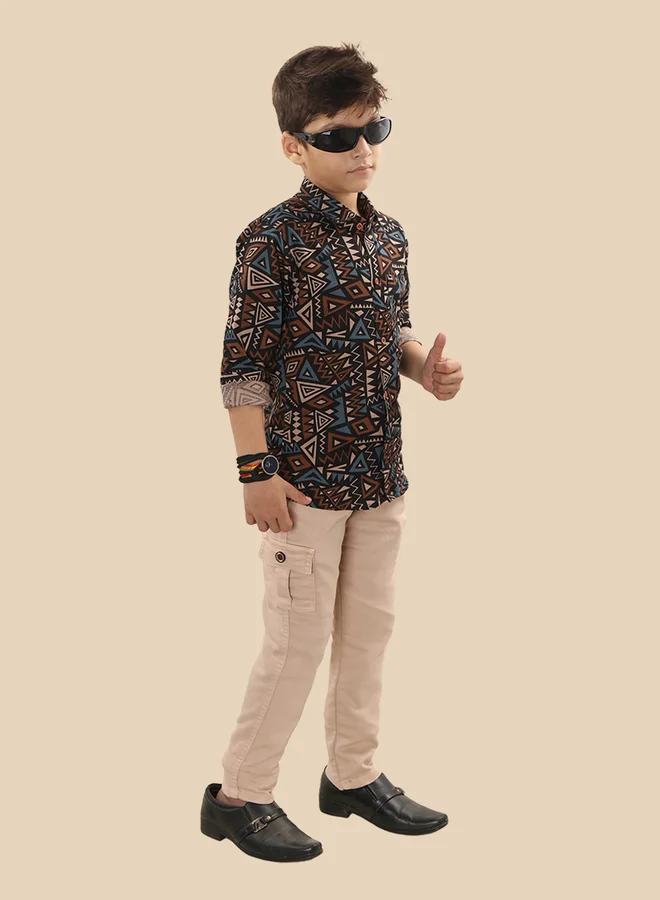 Ts Trends Ts Trends Printed Buttoned Shirt and Pant Set