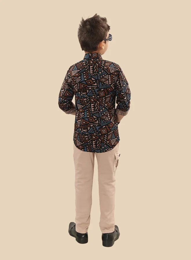 Ts Trends Ts Trends Printed Buttoned Shirt and Pant Set